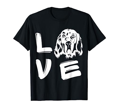 Amor Setter inglês t-shirt, Preto, S