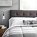 Lucid Mid-Rise Upholstered Headboard - Diamond Tufted - Padded Polyester - Adjustable Height from 34” to 46” - Easy Assembly - Bed Frame or Wall Mount - Sturdy - Charcoal - Full / Full XL Size