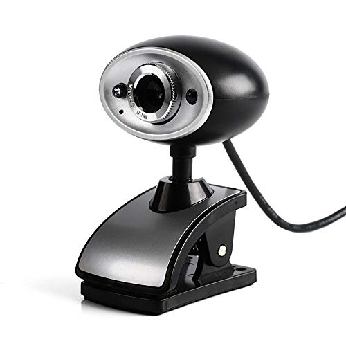 AGGJ マニュアルフォーカス用のUSB HDコンピュータのカメラ、マイク付きのWebカメラのドライブのない夜間視力、液晶表示画面とノートPC用Webカメラが適し (Color : Grey)