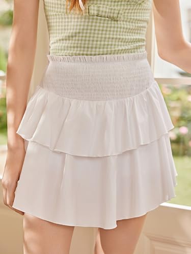 CIDER Mini Two Layer Ruffle Tiered for Women High Waist Skirt4