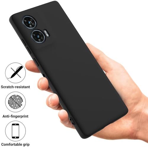 Image of Back Cover for Motorola Moto G96 5G / Edge 50 Fusion 5G | Full Camera Protection | Premium Liquid Silicon Case | Flexible Bumper Case for Motorola Moto G96 5G / Edge 50 Fusion 5G (Black)