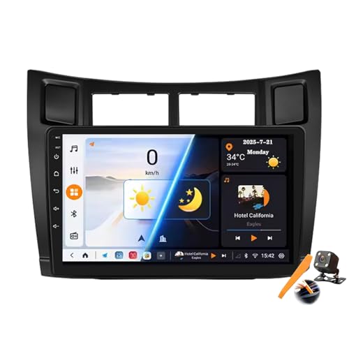 Autoradio GPS pour Yaris 2005-2012 Android 15.0 Écran 9 Pouces Carplay Sans Fil