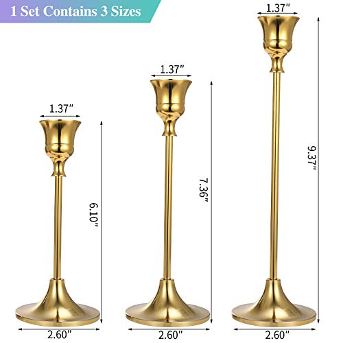 image for Anndason Set of 6 Gold Taper Candle Holders Decorative Candlestick Hol