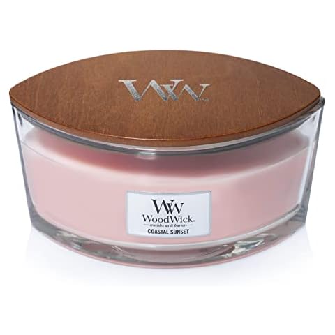 WoodWick Coastal Sunset Candle with Crackling Wick Cover