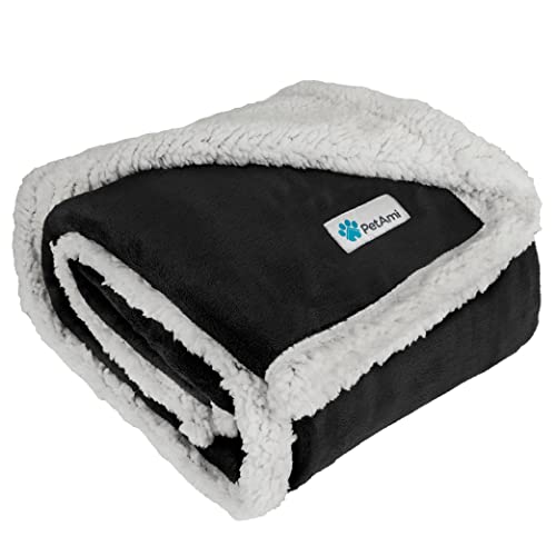 PetAmi Dog Blanket for Medium Large Dogs, Pet Bed Blanket Cat Puppy Kitten, Fleece Furniture Couch Cover Protector Sofa Car, Soft Sherpa Dog Throw Plush Reversible...