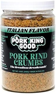 Pork King Good Italian Pork Rind Crumbs (Low Carb Keto Diet)! Perfect For Ketogenic, Paleo, Gluten-Free, Sugar Free and Bariatric Diets. 0 Carbs!