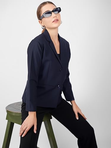 Image of modny Women's Formal Cotton Blazer | Single-Breasted, Button Closure, Long Sleeves Blazer for Girls | Professional Outfit for Office & Meetings