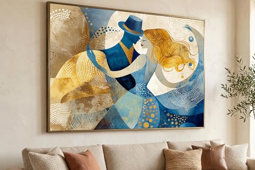 Peinture sur toile moderne amour et danse pour couple