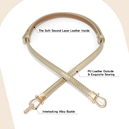 Image of JASGOOD Leather Skinny Belts for Women Plus Size Ladies Thin Waist Belts Adjustable for Jeans Pants Dresses with Gold Buckle