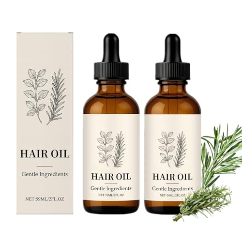 Hair Oil – Botanical Scalp Oil with Herbal Infusion – Lightweight Daily Nourishment for Dry Scalp &amp; Edges – Plant-Based Formula for All Hair Types – 2oz (2pcs)