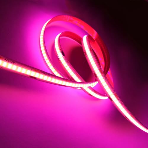 Image of 384Led /m 16.4ft COB Flexible LED Strip Light DC12V /24V Bendable Tape (24V, Pink)