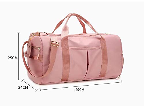 Elonglin Duffel Bag sporttas met schoenenvak, gedeeld, reistas, waterdicht, grote capaciteit, fitnessstudio, zwembad, fitness, vakantie, schoudertas, handtas voor unisex en volwassenen, Donkergrijs, 20-35L, waterdichte tas - Image 6