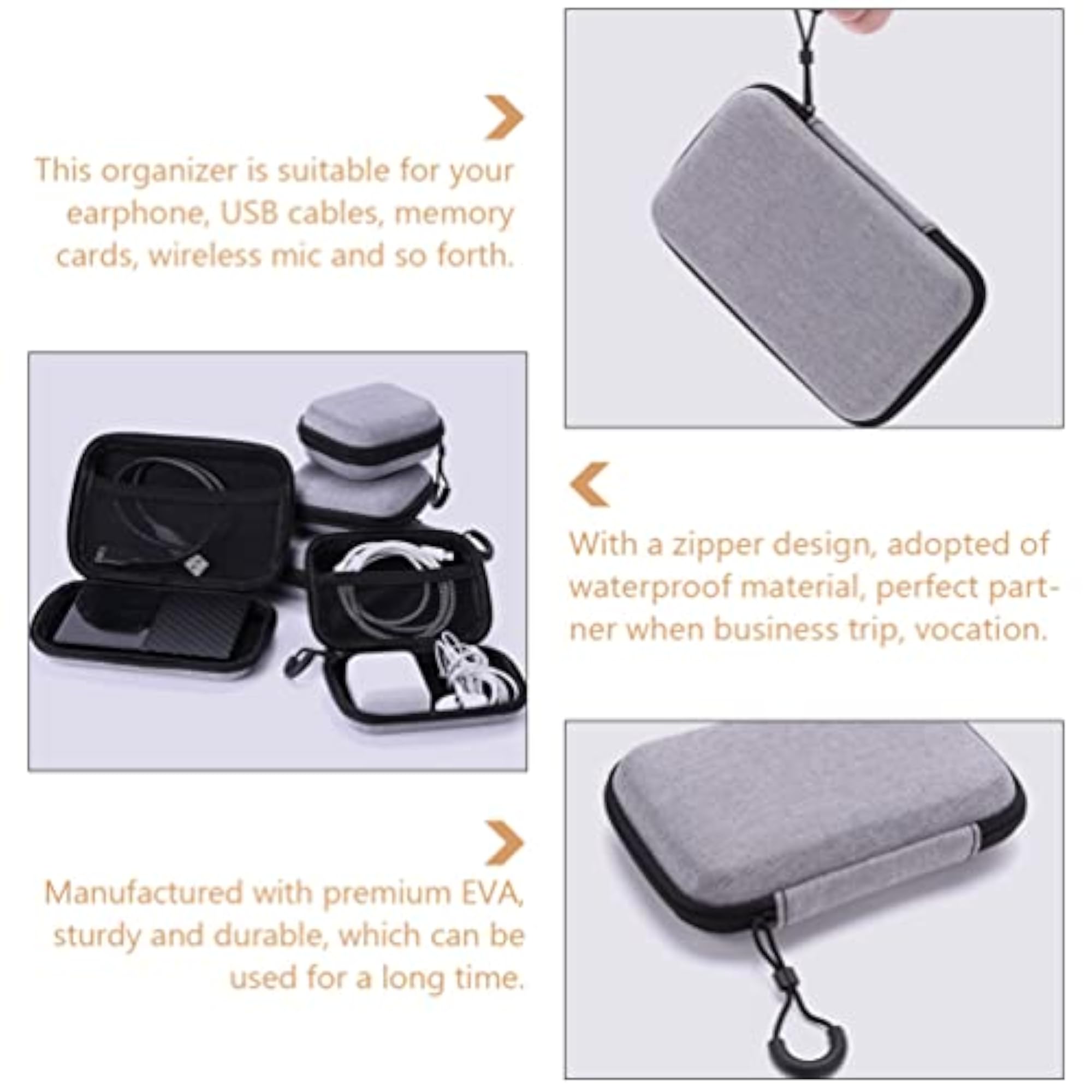 EVA Earphone Storage Box Pocket Organizer, Mini Zipper Case