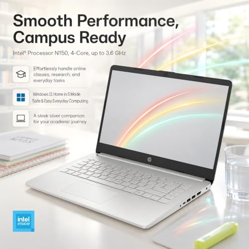 Image of HP 14 Laptop for Students and Home Use, Intel Processor N150, 16GB RAM
