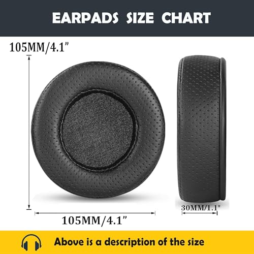 Cojines de repuesto para auriculares, almohadillas de cuero perforado compatibles con Beyerdynamic Custom One Pro Plus, con cuero protein respirable miniatura 4