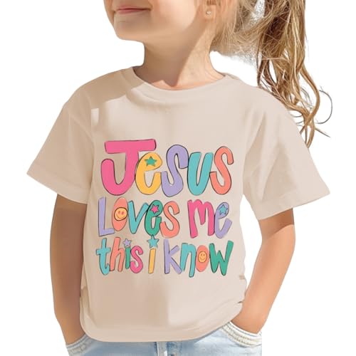 Image of BINTEHGS Jesus Shirts for Kids Christian Graphic Tees for Girls Religious God Tshirts Inspirational Bible Verse Cute T-Shirts