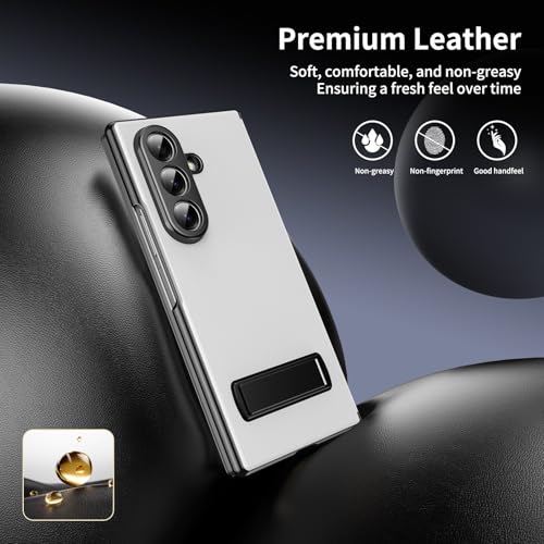 Coque rigide Samsung Z Fold 7 anti-rayures étui cuir avec béquille de visionnage - 7