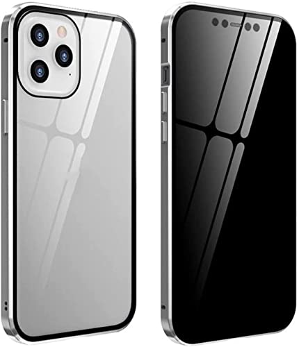 Coque iPhone 14 Pro anti-peeping intégrale antichoc 360 verre double face argent