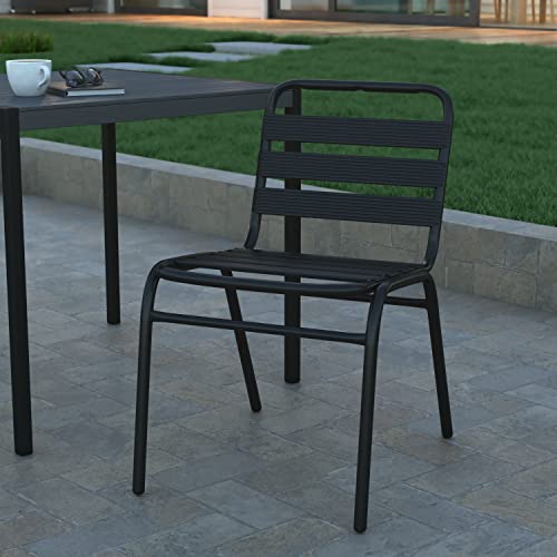 EMMA + OLIVER Jens Stacking Metal Dining Chair - Indoor/Outdoor