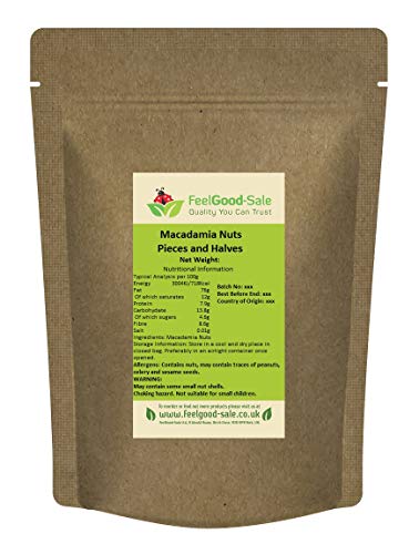 1kg Macadamia Nuts Halves (Non GMO) Low-GI Good For Snacking Smoothies Baking & Cooking Gluten-Free Keto & Vegan-Friendly Rich in Protein & Vitamins & Fibre