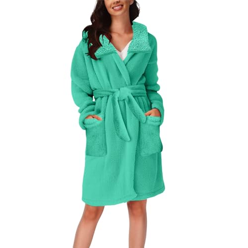 MJGkhiy Vestaglia Donna Invernale Pile Corta Felpato Accappatoio...