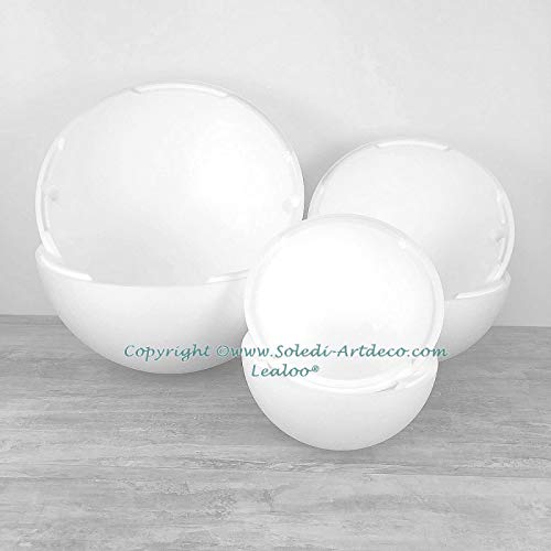 Lealoo Lot 3 Grandes Boules 50 cm, 40 cm et 30 cm en polystyrène, séparables, Sphères Creuses sécables en Styropor Blanc