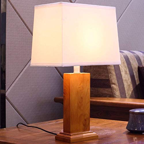 Lampe de bureau chic en bois massif et tissu E27 design elégant pour hôtel et intérieur