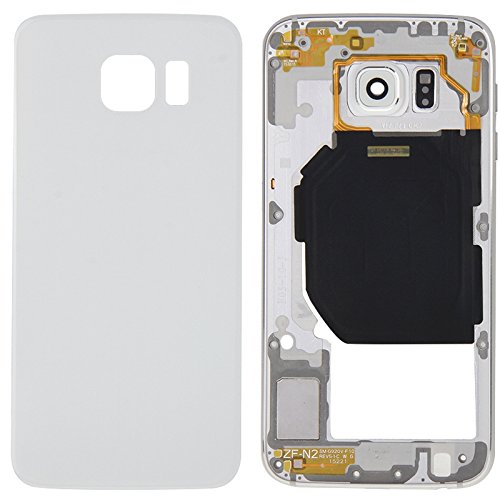 Couvercle arrière blanc pour Galaxy S6 G920F avec châssis de lentille caméra