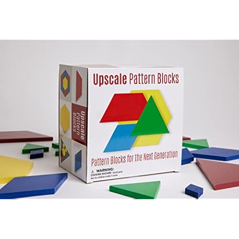 Math for Love Upscale Pattern Blocks – Award Winning STEAM Toy - 4+ - Multi-Colored Geometric Wooden Pieces in 4 Different Shapes - Nurtures Creativity Cover