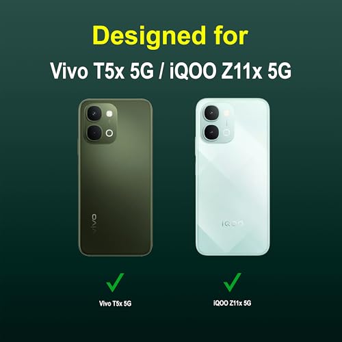 Zapcase Vivo T5x 5G Back Case Cover, Dark Green Magic-Dark Green - Image 3