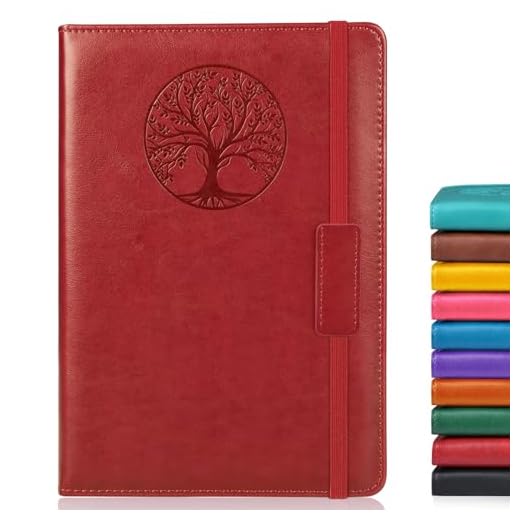 A5 Hardcover Leather Journal Notebook, College Ruled