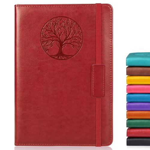 Lined Journal Notebook for Women Men,256 Pages A5 Hardcover Leather Journals for Writing,Travel,Business,Work & School,College Ruled Notebooks for Note Taking,Diary Notepad 5.7