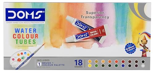 Image of Doms Water Colour Tube | 18 Shades | Deeply Rich and Vibrant Pigment | Quick Drying