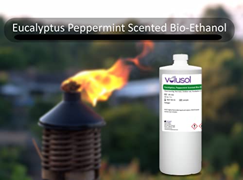 Eucalyptus Peppermint Scented, Bio-Ethanol, Clean Burning/Eco-Friendly (1000Ml /32 Oz.) #TOP1
