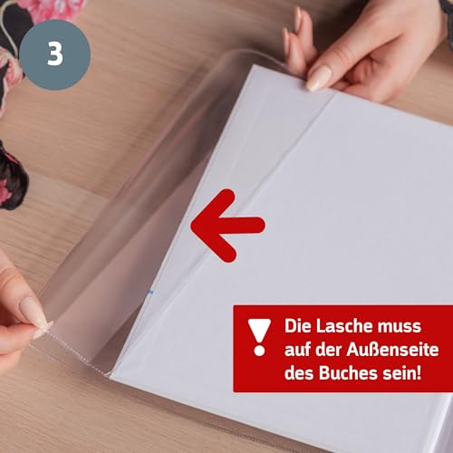 Brunnen 104026503 Buch-, Heftumschlag / Buchschoner (Buchhöhe 26,5 cm, 54,5 x 26,5 cm, mit Kantenschutz) transparent