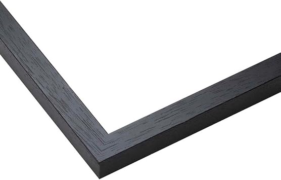 Boldon Framing - Matt Black, Square Thin Photo Frame in Solid Wood with White Wall Mount, 50x50cm- Pic Size 40x40cm Picture Display