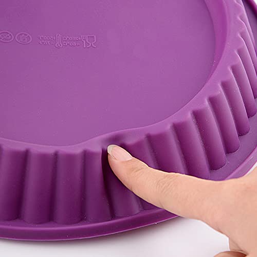 Foto von Wenxiaw Obstbodenform Tarteform, Bpa Frei Tortenbodenform Silikon Tarte Backform, Backform Tortenboden, Antihaft Backformen, Benutzt für Quiche Pizza Kuchen Form, 1 Stück