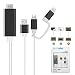 HDMI Adapter for iPhone/Android, ZIKO 2m/6.5ft Lighting to HDMI Adaptor Micro USB to HDMI Cellphone Screen to TV/Projector/Monitor Adapter Cable 1080p High Definition for IOS and Android devices