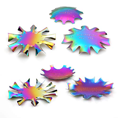 MWOOT 3 Stücke Edge Trimmer French Smile Line Werkzeug Set,Bunt kantenschneider Metall Schablone Cutter für Acryl UV… – Bild 5