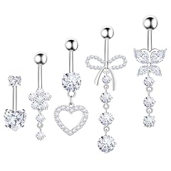 Clear CZ Belly Button Rings