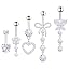 Clear CZ Belly Button Rings