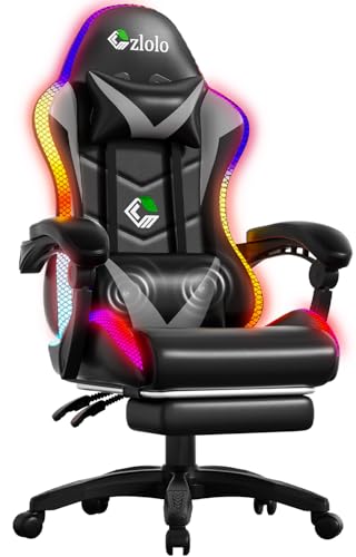 Czlolo Gaming Chair, Racing Style RGB LED Lights Gaming