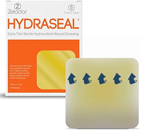 Hydrocolloid Thin Wound Dressing – Waterproof, Breathable & Adhesive Patches for Faster Healing, Blister & Acne Protection – Ideal for Sensitive Skin 7.5x7.5cm x 5