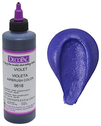 DecoPac Violet Food Coloring, 8 Fl Oz Airbrush Food Color, Edible Airbrush For Cake Decorating, Cookie Airbrush Coloring, Food Airbrush Kit Add-on, Airbrushes For Cake Decorating 8Fl Oz
