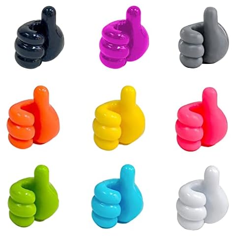 9 Pcs Self Adhesive Hooks, Thumb Utility Hooks Multifunctional Adhesive Hook Organizer Desk Accessories for Data Cable Key Storage Cover