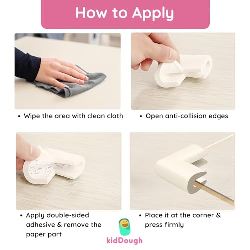 Image of KidDough Baby Proofing Corner Guards, Corner Protector for Sharp Edges, Table Corner Protector for Baby Safety (U Shape White)