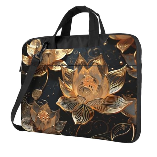 Sac ordinateur 13-15.6 pouces bohème lotus doré pour homme et femme