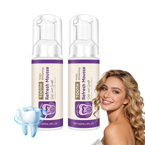 Tooth Re Schiuma, sbiancamento dei denti, schiuma sbiancante per denti con idrossiapatite, dentifricio sbiancante, salute dentale e orale, collutorio dei denti (60 ml-2 PCS)