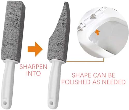 BayBerry 2 Pack Handle Toilet Bowl Cleaner Pumice Stone Sticks Hard Water Ring Stains Remover for Kitchen/Bath/Pool/Household Cleaning