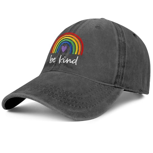 Image of Gay Pride Rainbow Trucker Hat for Men and Women LGBT Embroidered Adjustable Washable LGBTQ Baseball Cap Gifts